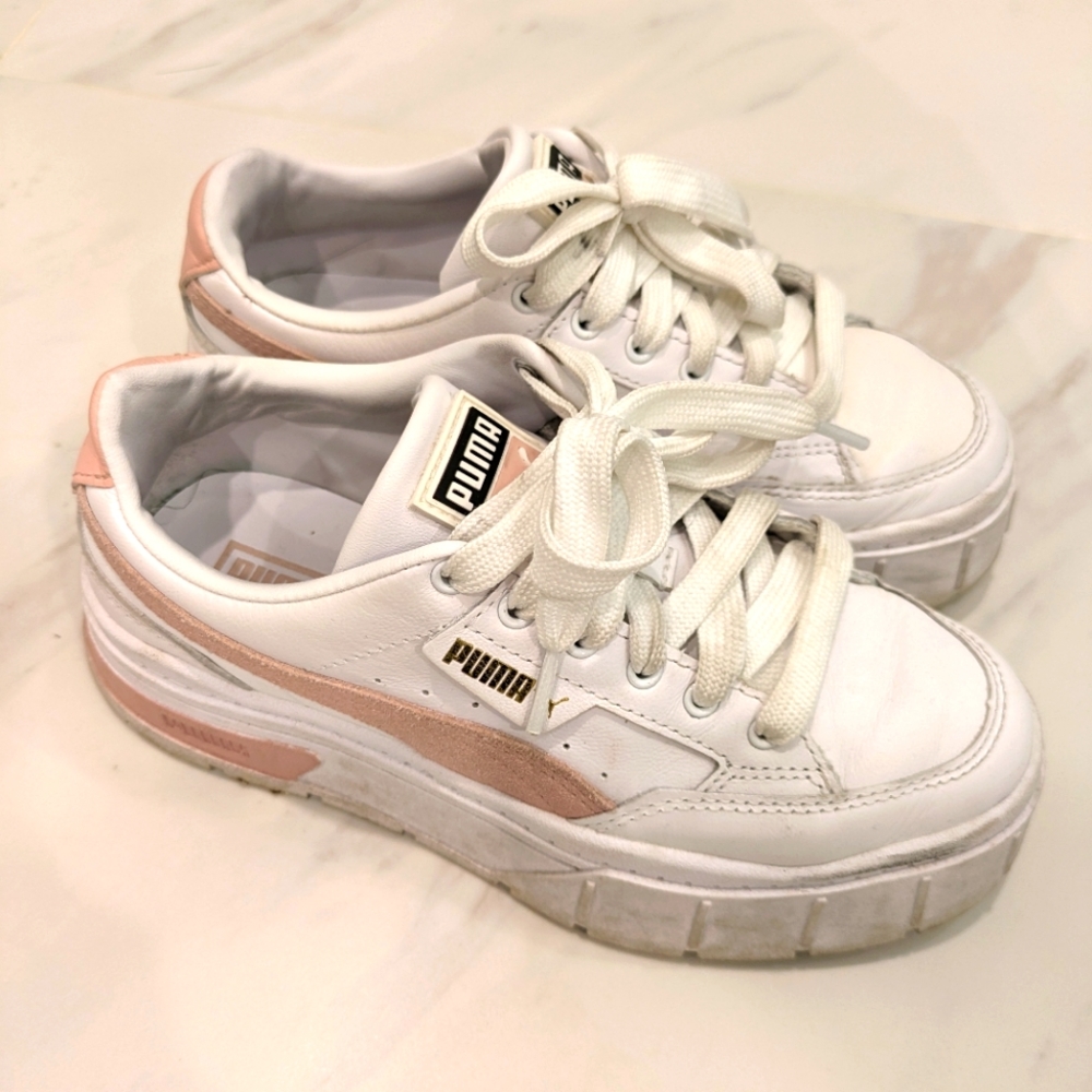 Puma mayze platform sneakers white pink